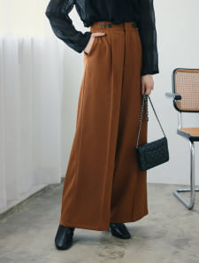 【SET UP対応】ワンタックスラックスパンツ