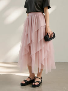 チュールフリルスカート