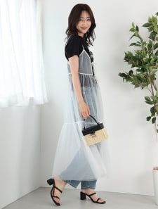 チュールキャミソールワンピース