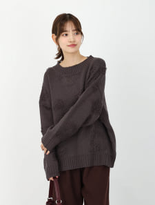 【ウォッシャブル】【M・Lサイズあり】3Dランダムドットニット