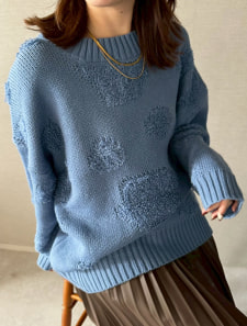 【ウォッシャブル】【M・Lサイズあり】3Dランダムドットニット