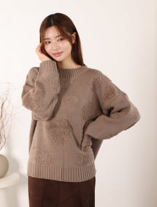 【ウォッシャブル】【M・Lサイズあり】3Dランダムドットニット