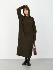 【honoセレクト】 ロングニットワンピース