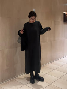 【honoセレクト】 ロングニットワンピース