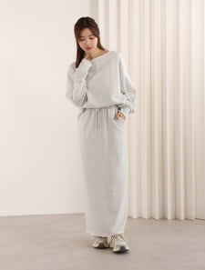 【SETUP対応】裏毛ボートネックプルオーバー