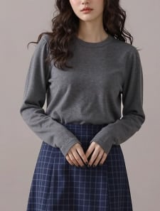 パフスリーブシンプルカットソー