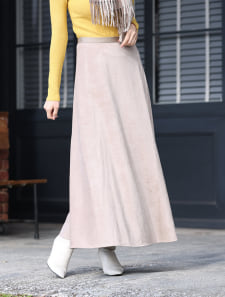 セミフレアスエードスカート