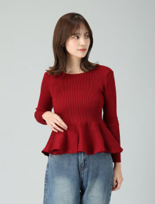 ペプラムデザインニット