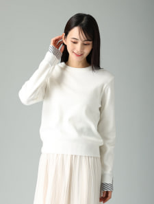 【取外し可】セーラーカラーフード付きクルーネックニット