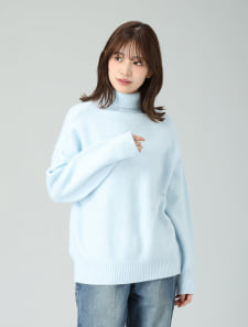 ハイネックゆったりニット