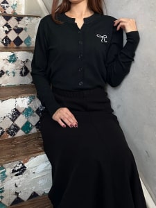 リボン刺繍カーディガン