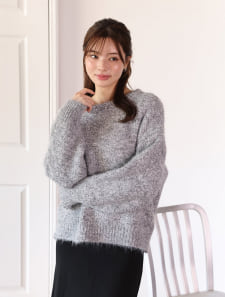 ミックスカラークルーネックニット