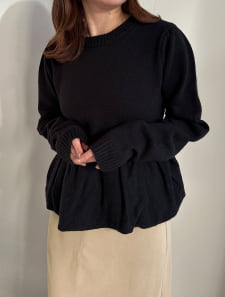 アルパカタッチ裾バルーンニット