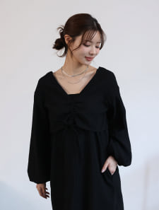 【2点SET】ピーチ起毛ワンピース×トップス