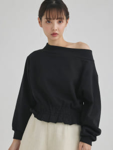 裏起毛シャーリングオフショルプルオーバー