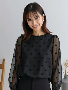 ドットシアーブラウス
