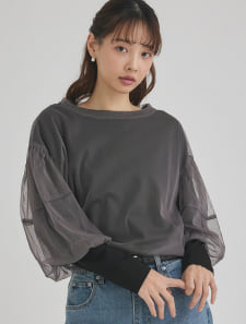 チュール×長袖Tシャツセット
