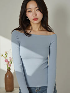 ラメリブオフショルトップス