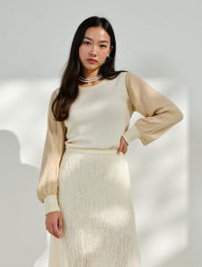 シフォンドッキングニット