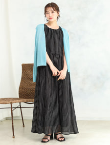 ストライプドロストワンピース