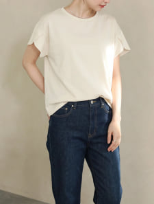 【吸水速乾･接触冷感】重ねフレア袖トップス