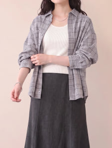 【イージーケア】リネン混シャツ