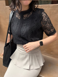 総レースフリルトップス