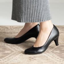 ラウンドトゥプレーン<ふわさら>痛くないパンプス