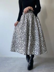 フラワープリントフレアスカート