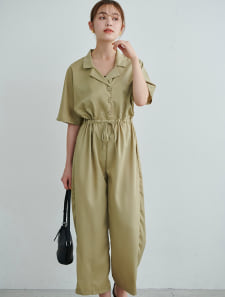 開襟シャツオールインワン