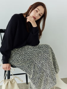 ラメフェザーヤーンニットスカート