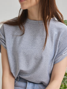 ラメデザイン半袖カットソー