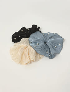 パールプリーツ加工シュシュ