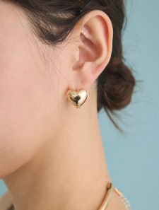 メタルハートワンタッチピアス