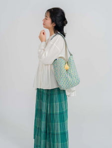 リバーシブルタッセルトート