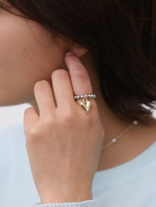 ハートメタルボールリング