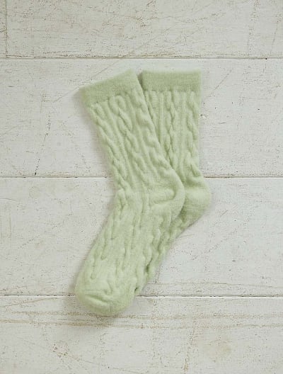 ケーブルニットソックス