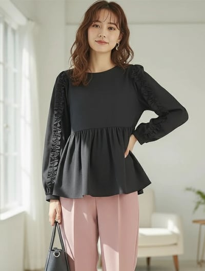 フリルスリーブブラウス