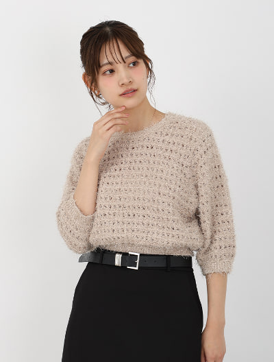 ドルチェ＆ガッバーナ フラワープリント 五分袖ニット ピンク 40 シルク ドルチェ＆ガッバーナ フラワープリント 五分袖ニット ピンク 40