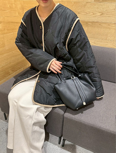 マルチウェイリバーシブルキルトボアブルゾン