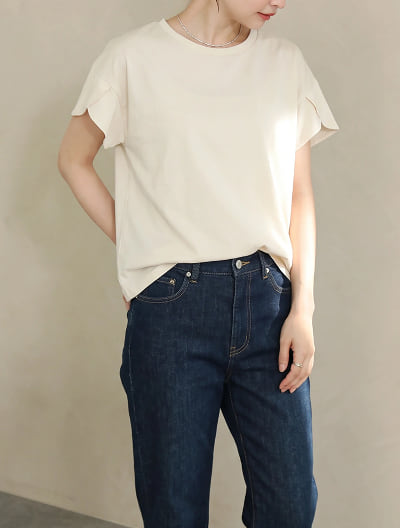 【吸水速乾･接触冷感】重ねフレア袖トップス