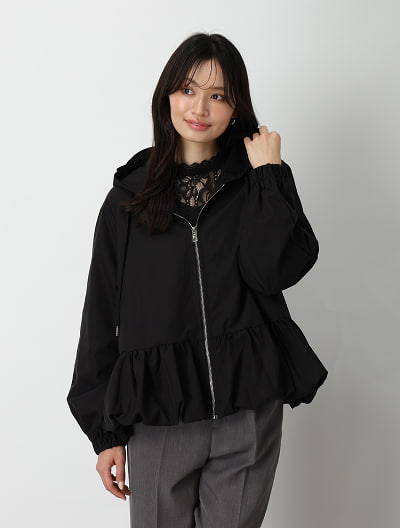 ペプラムジップパーカージャケット