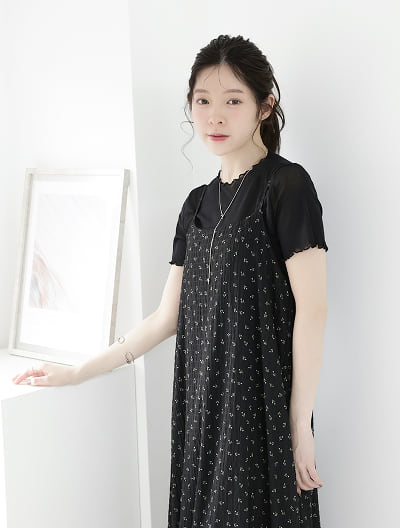 シアーメロー半袖トップス
