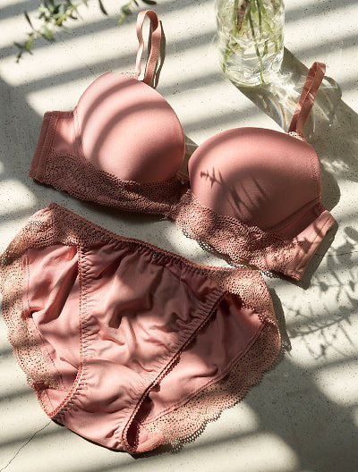 丸胸つるんとブラ＆ショーツセット