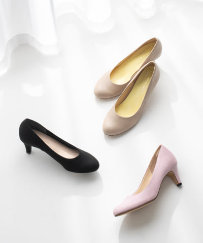 ラウンドトゥプレーン<ふわさら>痛くないパンプス