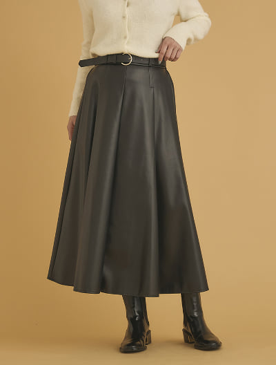 beautiful people レザーフレアースカート m.jpg?1735012717