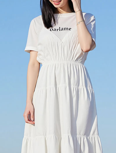 ギャザーフリルキャミソールワンピース