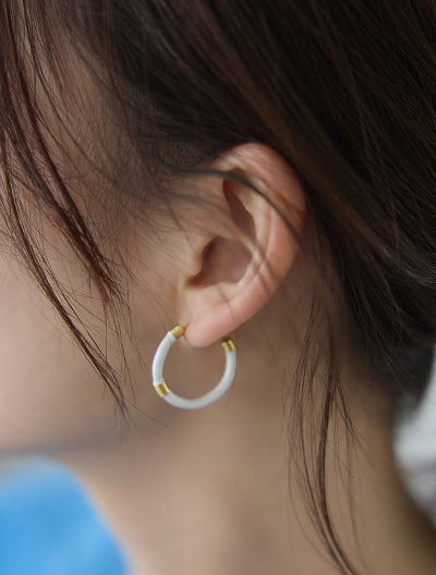 バイカラーフープピアス