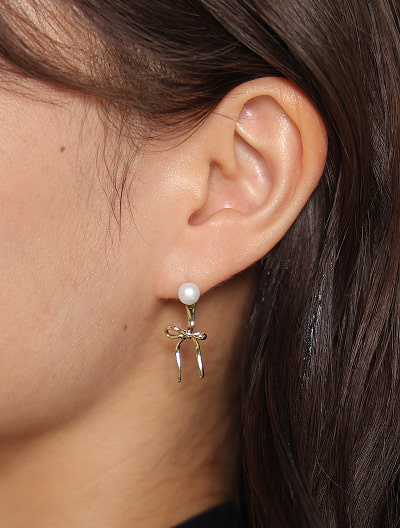 プチリボン パールピアス