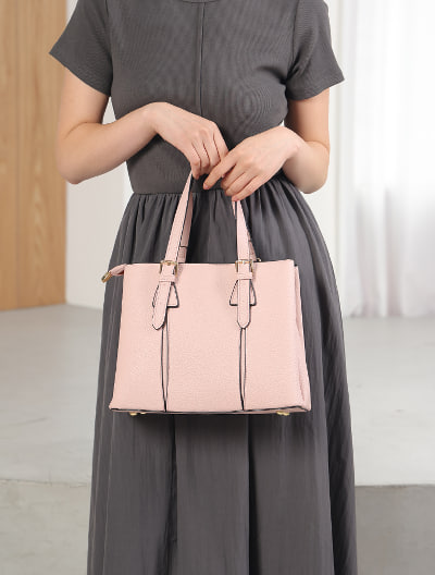 クラシックダブルバックルハンドバッグ